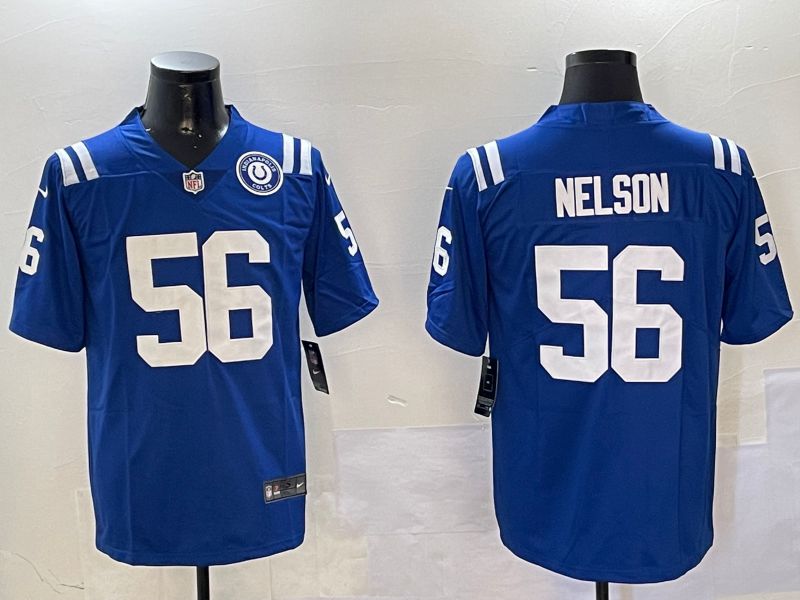 Men Indianapolis Colts #56 Nelson Blue Second generation 2024 Nike Limited NFL Jersey style 01081->indianapolis colts->NFL Jersey